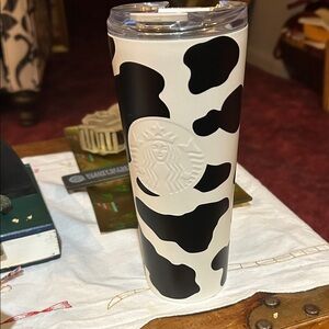 Starbucks Black and White Cow Pattern Tumbler
